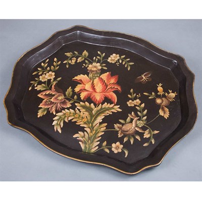 Lot 480 - Pair of Painted Wood Trays Length 31 inches.