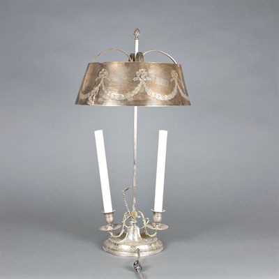 Lot 482 - Georgian Style Silver Plated Bouillotte Lamp