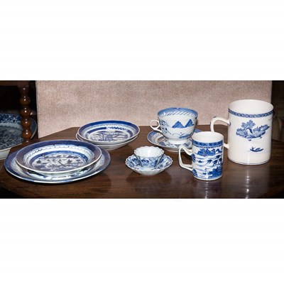 Lot 96A - Group of Canton Blue and White Porcelain...