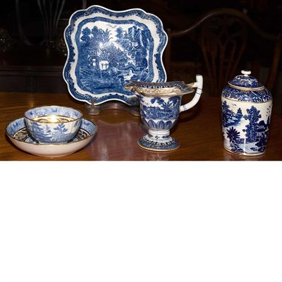 Lot 116A - Group of Chinese Export and English Blue and...