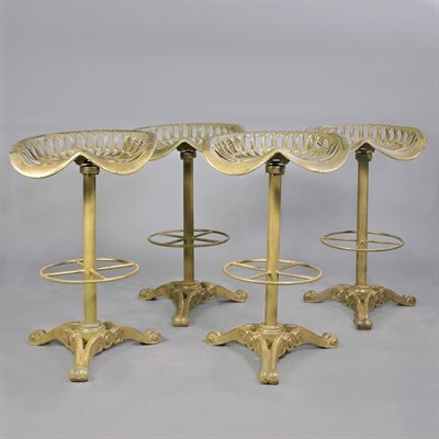 Lot 106 - Set of Four Painted Iron Bar Chairs