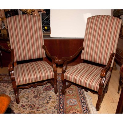 Lot 392 - Pair of Flemish Baroque Style Carved Mahogany...