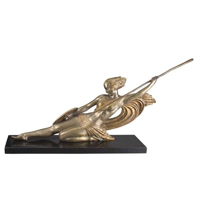 Lot 513 - French Art Deco Patinated-Bronze Figure of an...