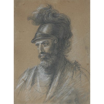 Lot 18 - 19th Century American School Warrior's Head...