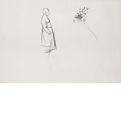 Lot 155 - Jean Louis Forain French, 1852-1931 Man in an...