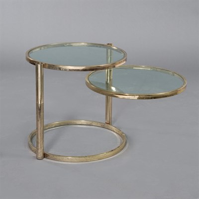 Lot 229 - Chromed Metal and Glass Two-Tier Side Table...