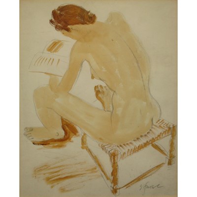 Lot 140 - Roger Furse British, 1903-1972 Seated Nude...