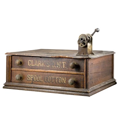 Lot 255 - Oak Spool and Thread Box Used by Al Hirschfeld...