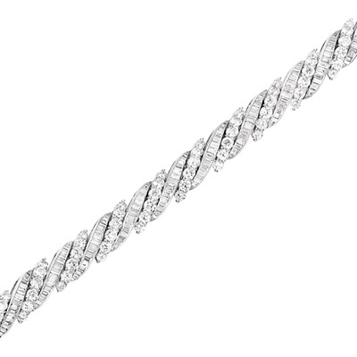 Lot 110 - White Gold and Diamond Bracelet