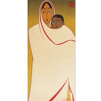 Lot 166 - Jamini Roy Indian, 1887-1972 Mother and Child...