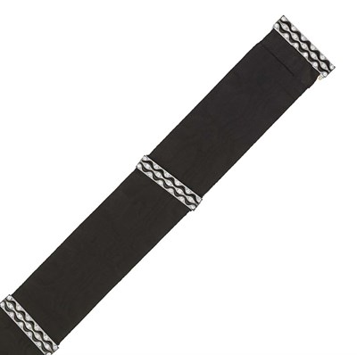 Lot 564 - Art Deco Platinum, Diamond, Black Enamel and Black Grosgrain Choker Necklace