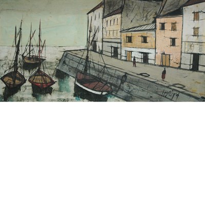 Lot 55 - Charles Levier French, 1920-2003 Quiet Harbor...