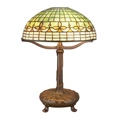 Lot 388 - Tiffany Studios Bronze and Favrile Glass Fleur-...