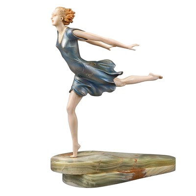 Lot 511 - Art Deco Cold Painted Bronze and Ivory Figure...