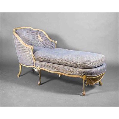 Lot 235 - Louis XV Style Painted Chaise Longue 19th...