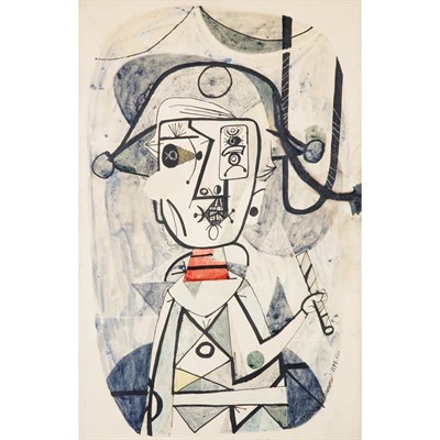 Lot 16 - Byron Browne American, 1907-1961 Harlequin...