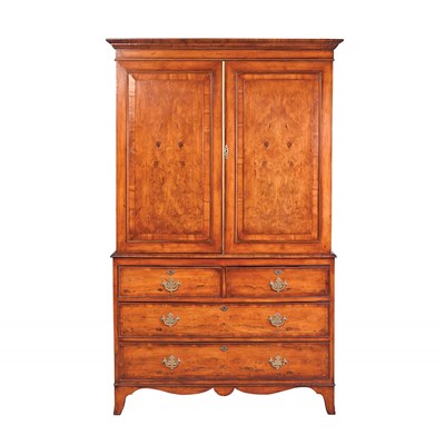 Lot 227 - Georgian Style Mahogany Linen Press Height 6...
