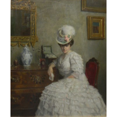 Lot 21 - Victor Scharf Austrian, 1872-1943 Woman in...