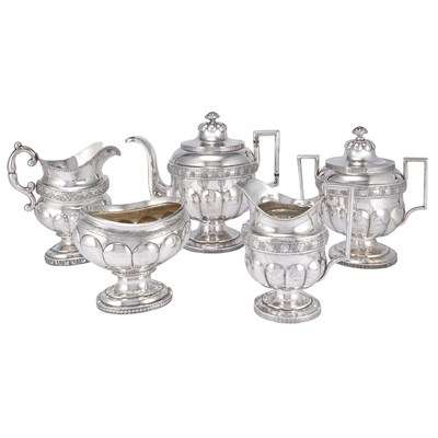 Lot 216 - American Coin Silver Assembled Tea Service...