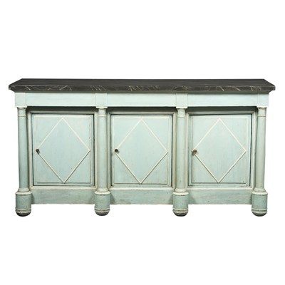 Lot 218 - Empire Style Faux Marble Top Painted Side...