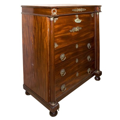 Lot 394 - Empire Style Gilt-Metal Mounted Mahogany...