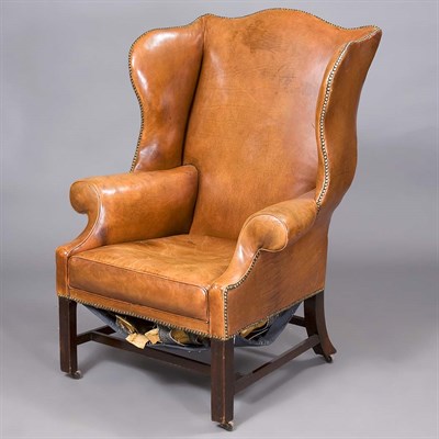Lot 345 - George III Mahogany Wing Chair The enclosed...