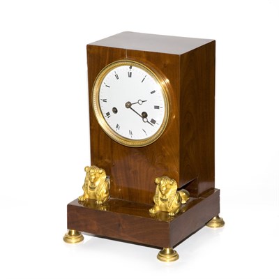 Lot 508 - Empire Style Gilt-Bronze and Mahogany Mantel...