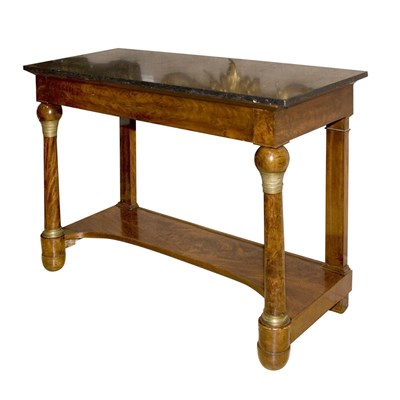 Lot 438 - Empire Marble Top Mahogany Console Height 36...