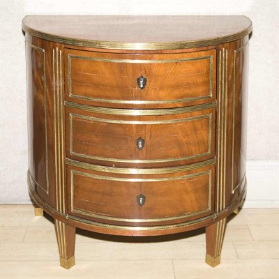 Lot 410 - Biedermeier Brass Inlaid Mahogany Commode...