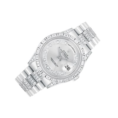 Lot 328 - Gentleman's Platinum & Diamond Wristwatch, Rolex