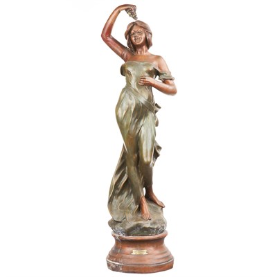 Lot 490 - Green and Brown Patinated Spelter Figure of a...