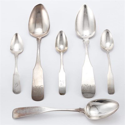 Lot 228 - Group of American Coin Silver Spoons 19th...