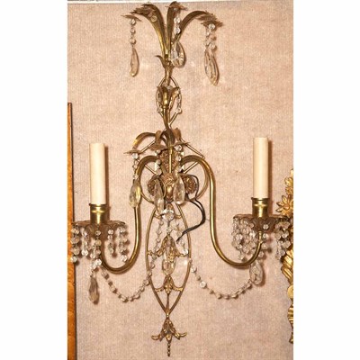 Lot 402 - Pair of Neoclassical Style Gilt-Metal and Cut...