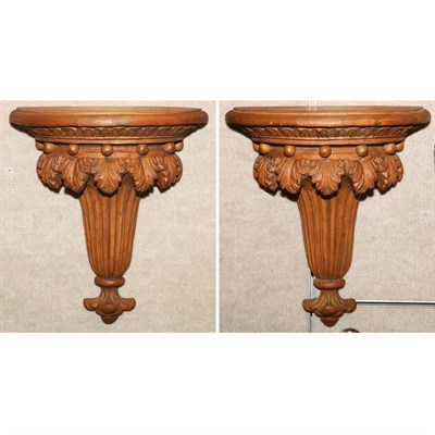Lot 398 - Pair of Neoclassical Style Carved Wood Corbels...