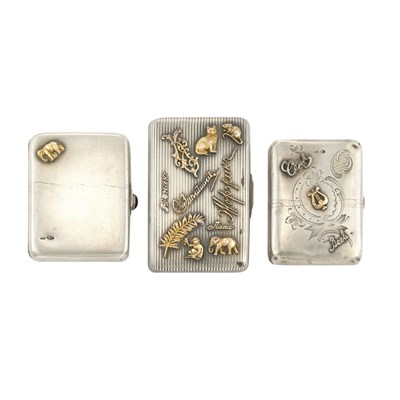 Lot 316 - Group of Three Russian Silver Cases Each of...