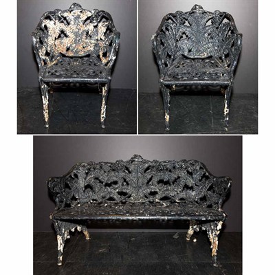 Lot 105 - Victorian Style Painted Iron Garden Settee and...
