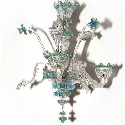 Lot 442 - Venetian Glass Three-Light Chandelier Height...
