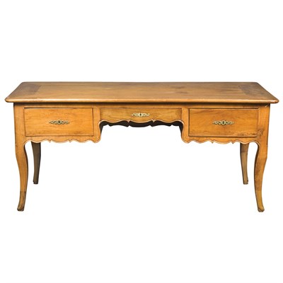 Lot 131 - Provincial Louis XV Fruitwood Bureau Plat...