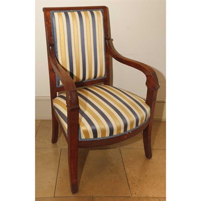 Lot 470 - Empire Style Mahogany Open Armchair