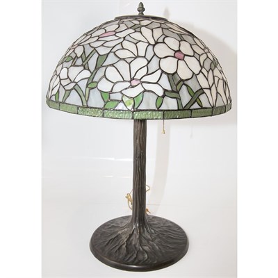 Lot 237 - Tiffany Style Leaded Glass Lamp Height 29 inches.
