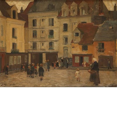 Lot 35 - Ernst Oppler German, 1867-1929 Village Market...