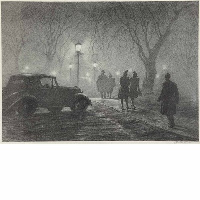 Lot 405 - Martin Lewis MISTY NIGHT, DANBURY (MCC. 142)...