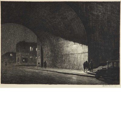 Lot 391 - Martin Lewis ARCH, MIDNIGHT (MCC. 84) Drypoint,...