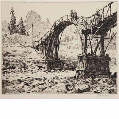 Lot 383 - Martin Lewis THE BRIDGE NEAR NIKKO (MCC. 47)...