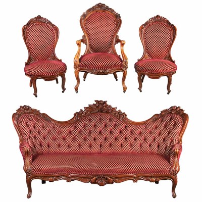 Lot 333 - Assembled American Rococo Revival Carved...