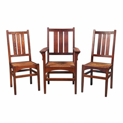 Lot 347 - Set of Ten Gustav Stickley Arts and Crafts Oak...