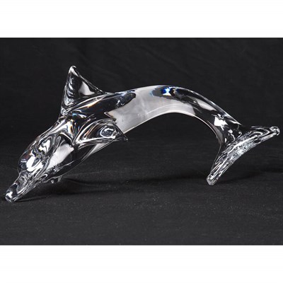 Lot 455 - Daum Glass Figure of a Dolphin Modern In...