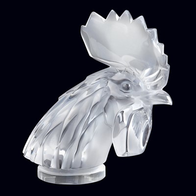 Lot 464 - Lalique Molded Glass Tete de Coq Paperweight...