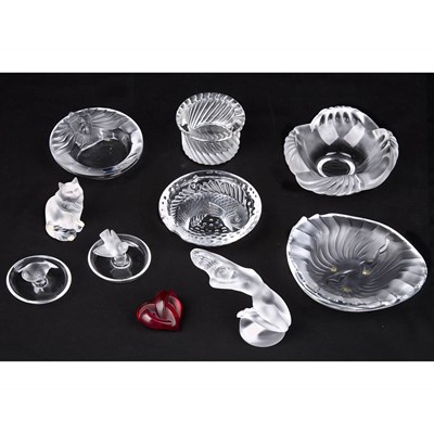 Lot 469 - Group of Lalique Molded Glass Articles Modern...