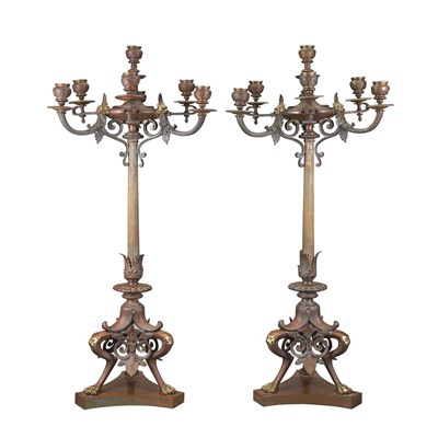 Lot 572 - Pair of Neo-Grec Style Parcel Gilt Bronzed...
